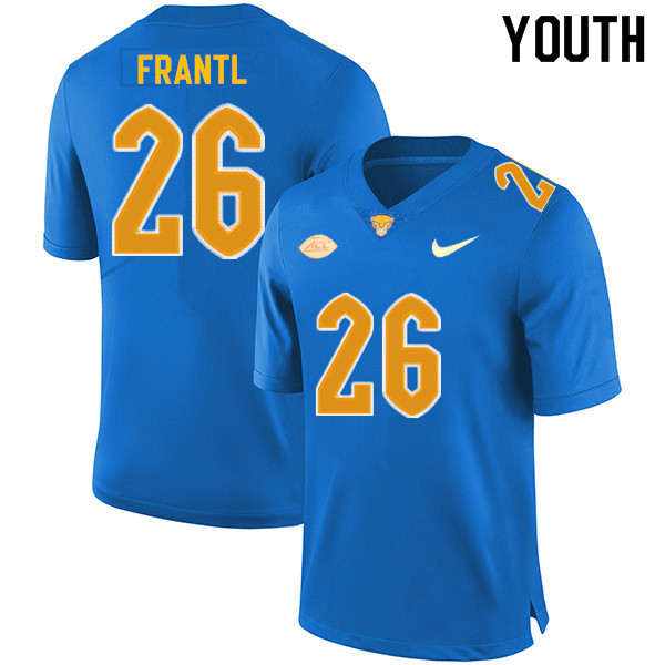 Youth #26 Jake Frantl Pitt Panthers College Football Jerseys Sale-Royal